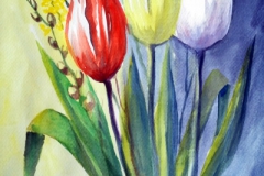 18-Tulpen in Glasvase