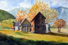 55-Wassermühle-Puchberg, Aquarell